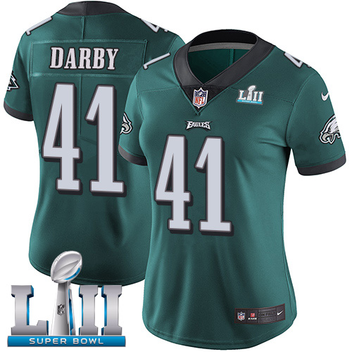 Nike Eagles #41 Ronald Darby Midnight Green Team Color Super Bowl LII Women's Stitched NFL Vapor Untouchable Limited Jersey - Click Image to Close